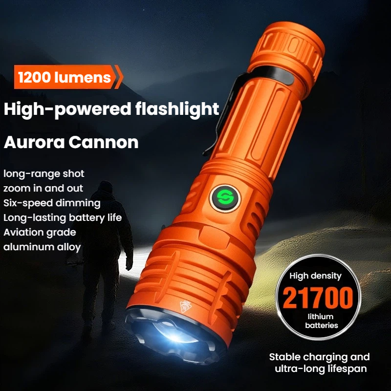 Camping Lantern - Strong Light LED Flashlight Zoomable TYPE-C