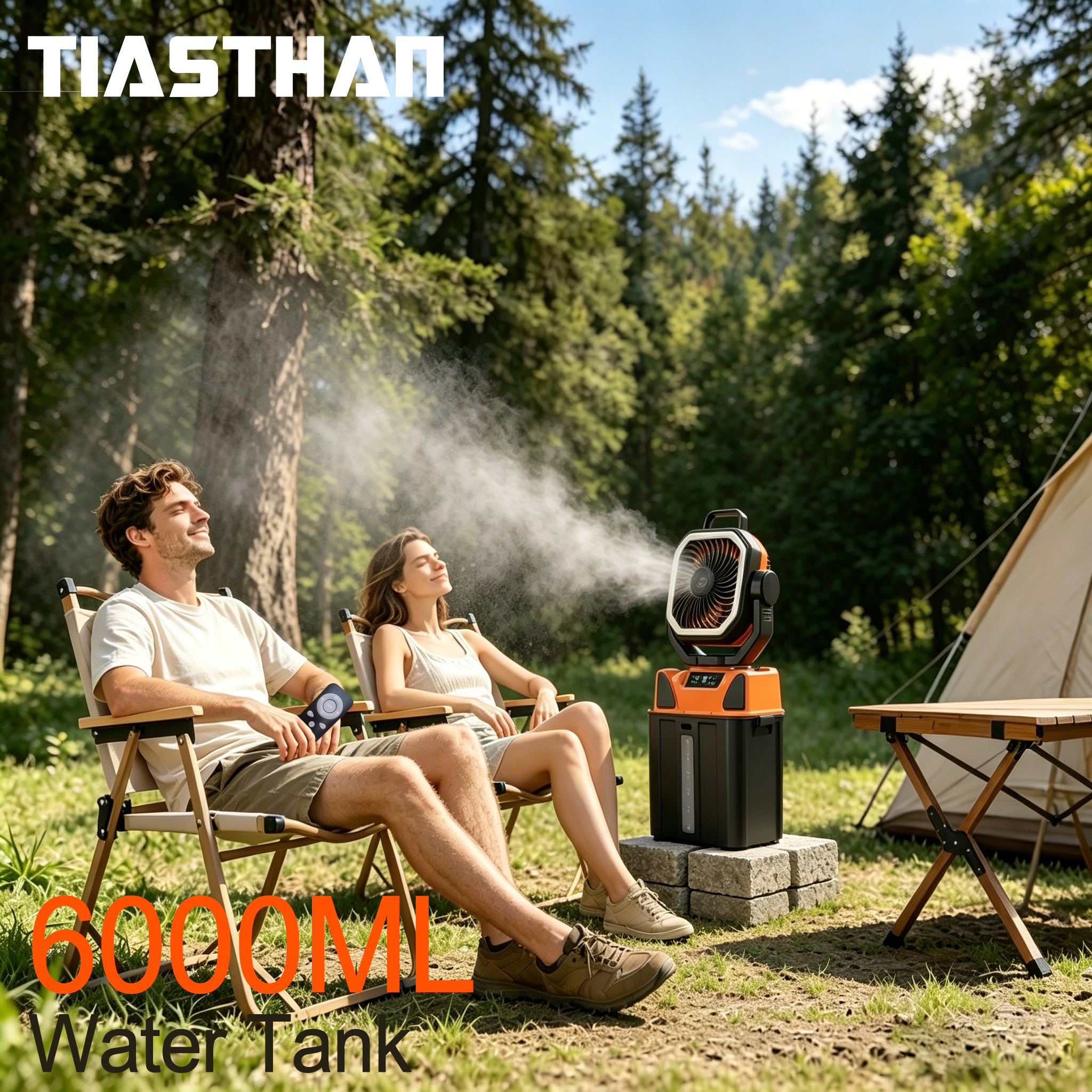 Outdoor Camping Fans - 30000mAh Spray Camping Fan with Remote