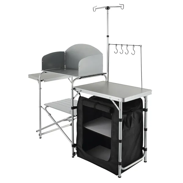 Outdoor Camping Kitchen Setup - Camping Kitchen Table, Folding Outdoor Cooking