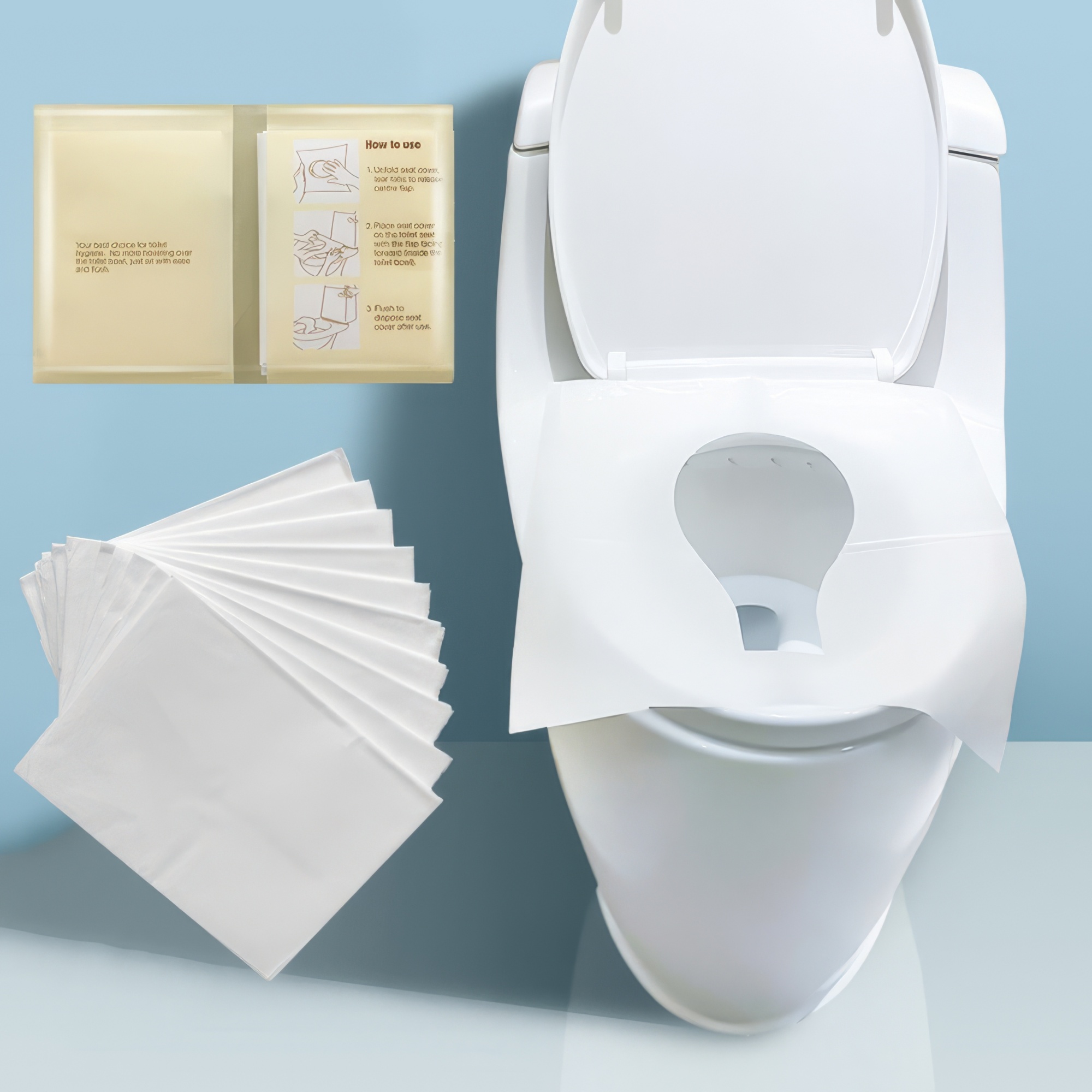 Portable Camp Toilet - 20 Disposable Toilet Pads, Portable and