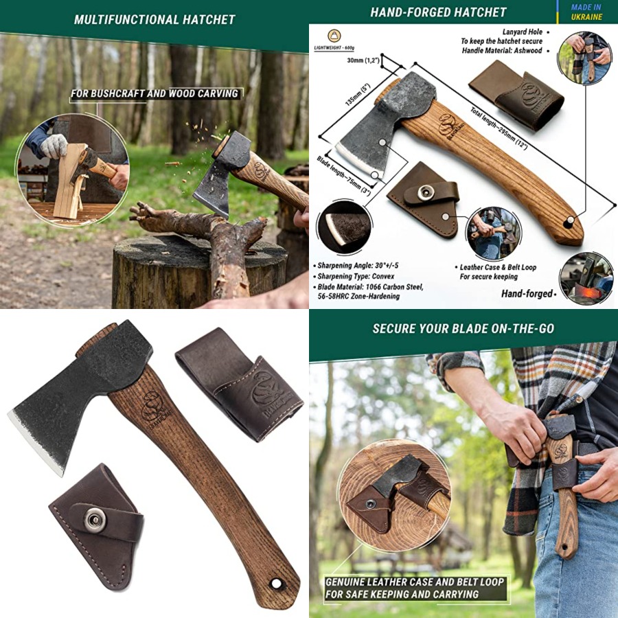 Camp Axe Hatchet - Wood Carving Axe Hatchet with Sheath