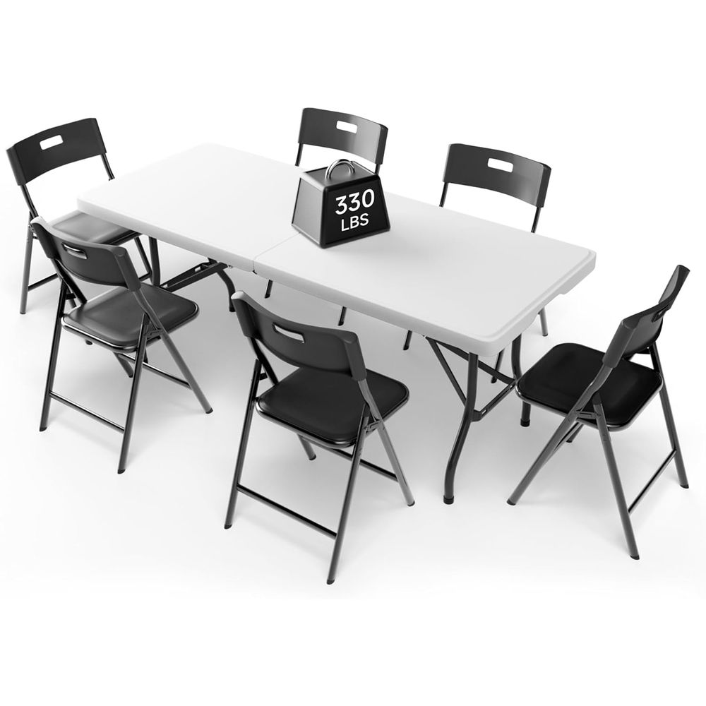 Camping Outdoor Or Indoor - Portable 6-Piece olding Table and Chairs