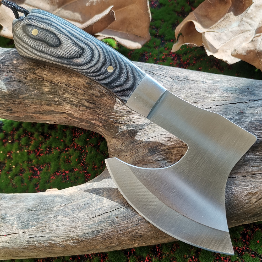 Camp Axe Hatchet - Wooden Handle Stainless Steel Blade Camping