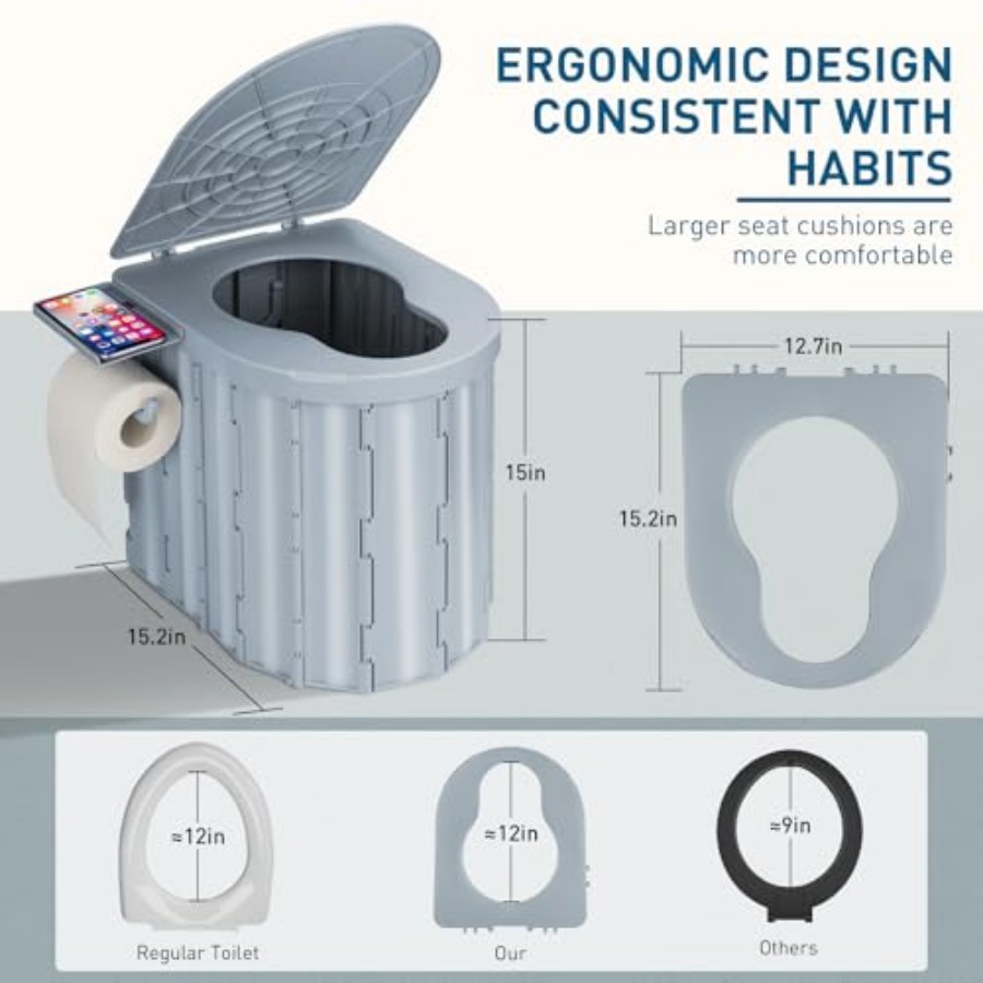 Portable Camping Toilet with P - Outdoor Camping Toilet Tent recensione e prezzo
