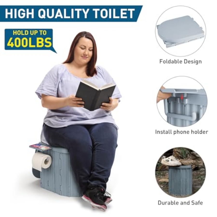 Portable Camping Toilet with P - Outdoor Camping Toilet Tent recensione e prezzo