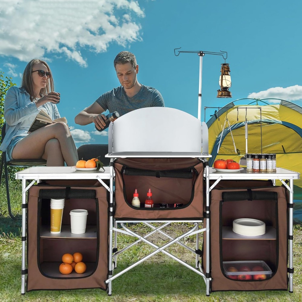 Folding Camping Kitchen Table  - Outdoor Camping Kitchen Setup recensione e prezzo