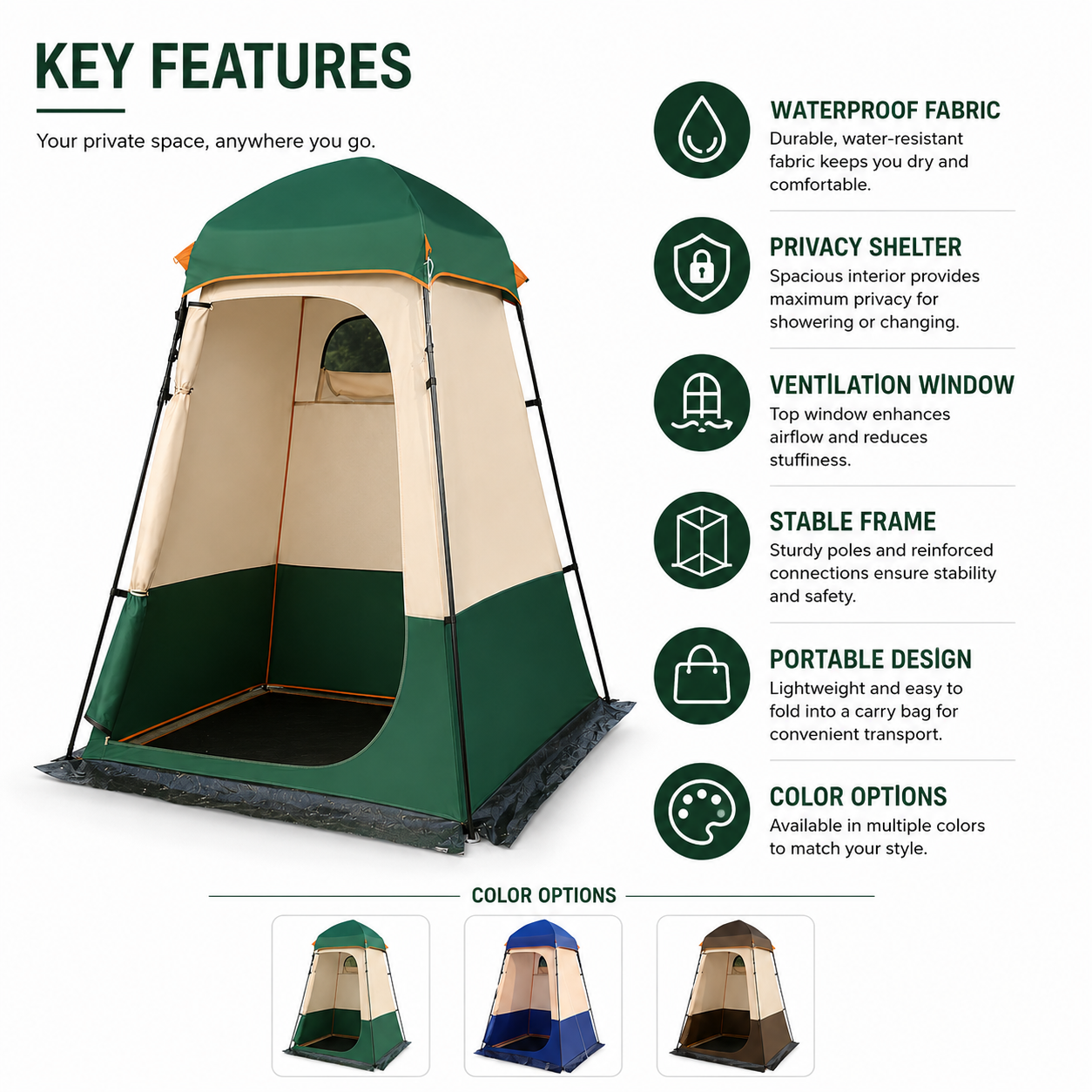 Portable Shower Tent Outdoor P - Outdoor Camping Toilet Tent recensione e prezzo