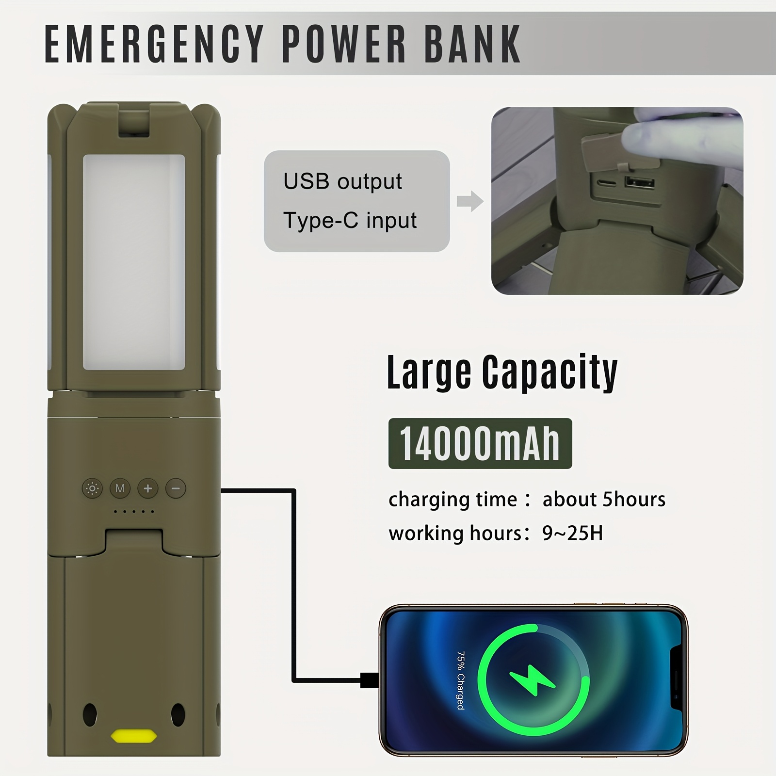 Camping Lantern, 14000mAh Rech - Camping Lantern recensione e prezzo