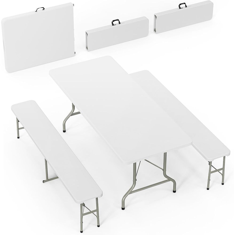 White olding Picnic Table Set  - Camping Outdoor Or Indoor recensione e prezzo