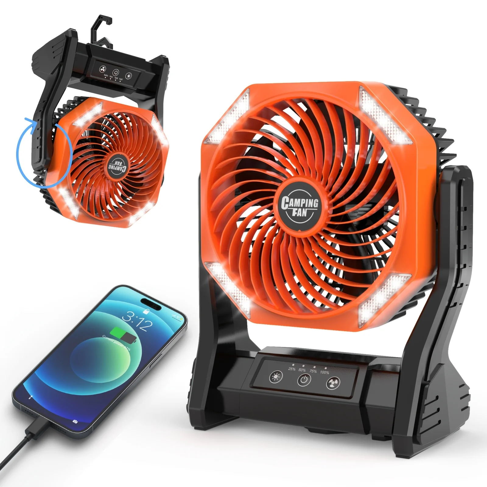 DDHOME 20000mAh Camping Fan wi - Outdoor Camping Fans recensione e prezzo