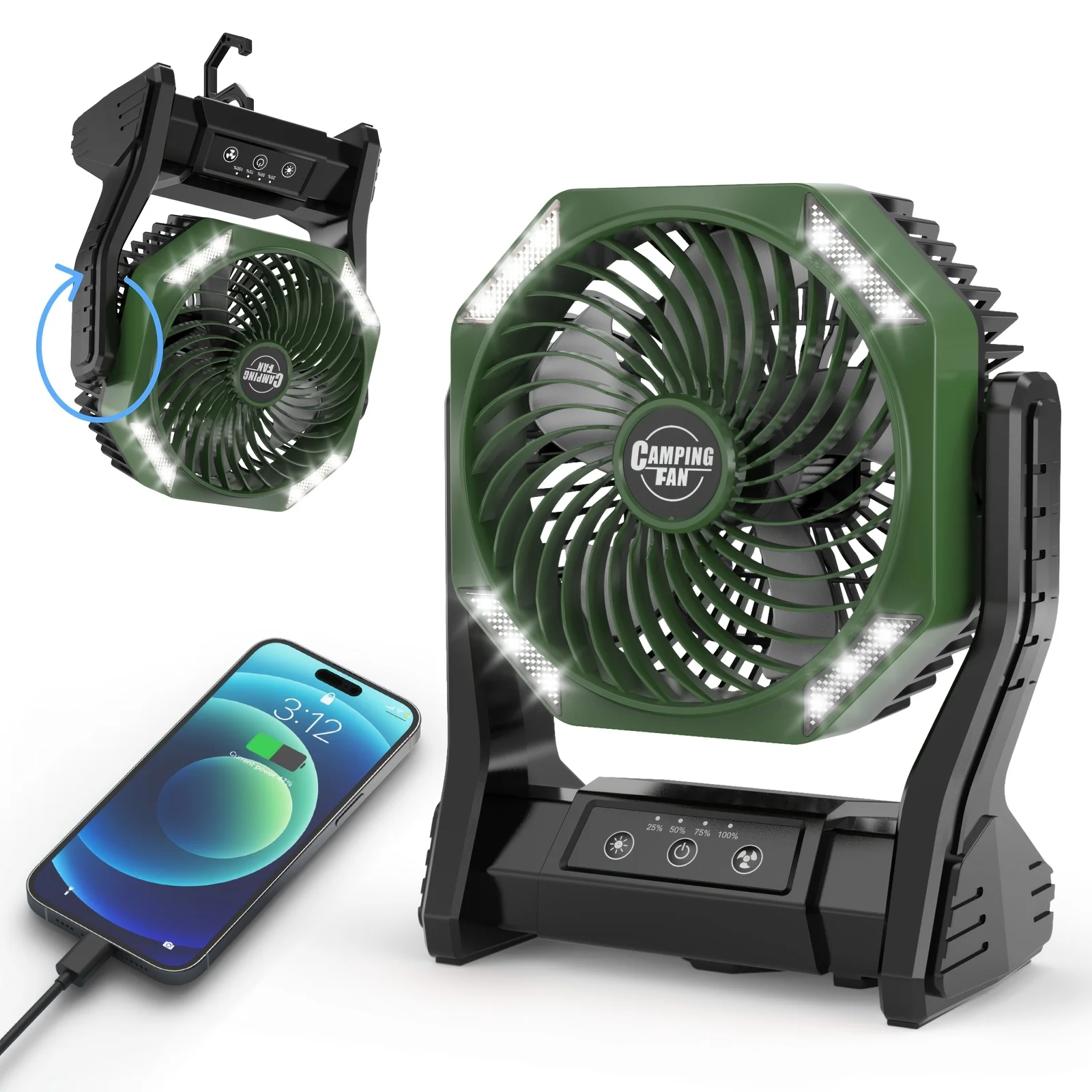DDHOME 20000mAh Camping Fan wi - Outdoor Camping Fans recensione e prezzo
