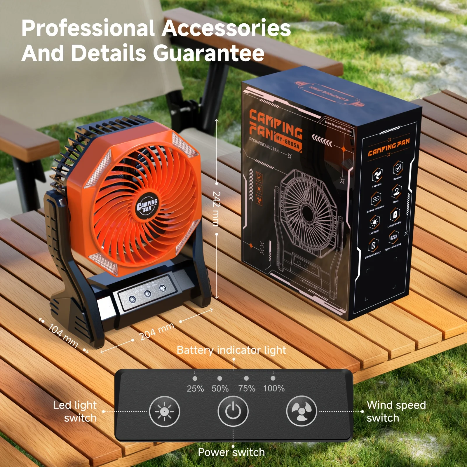 DDHOME 20000mAh Camping Fan wi - Outdoor Camping Fans recensione e prezzo