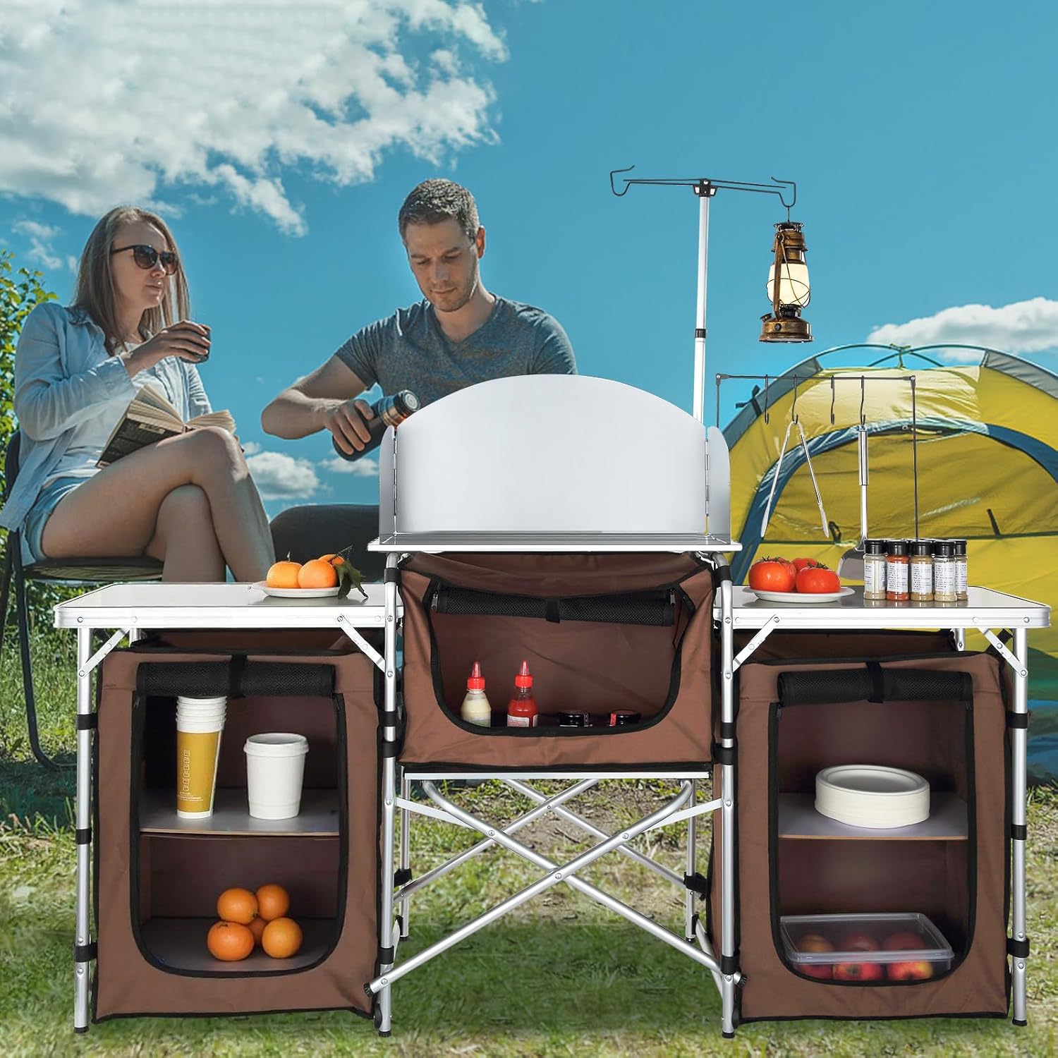 Folding Camping Kitchen Table  - Outdoor Camping Kitchen Setup recensione e prezzo