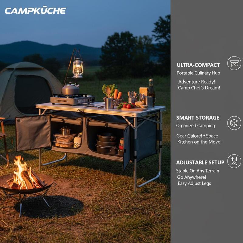 Camping Kitchen Table, Quick s - Outdoor Camping Kitchen Setup recensione e prezzo