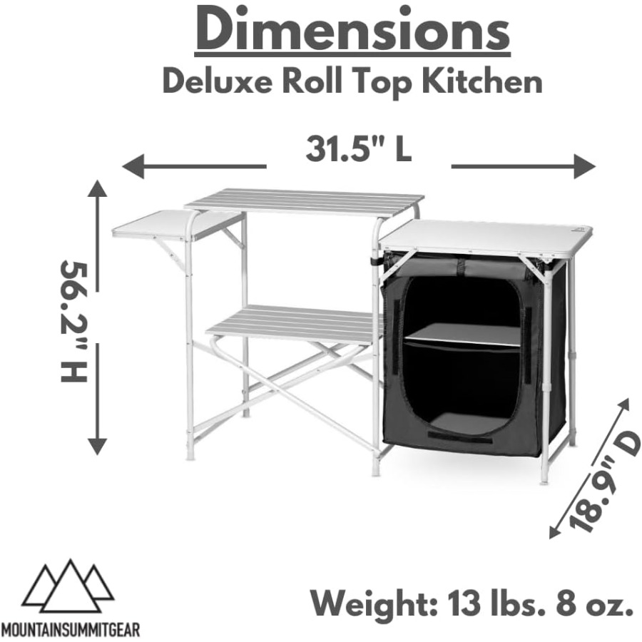 Deluxe Roll Top Kitchen Table  - Outdoor Camping Kitchen Setup recensione e prezzo