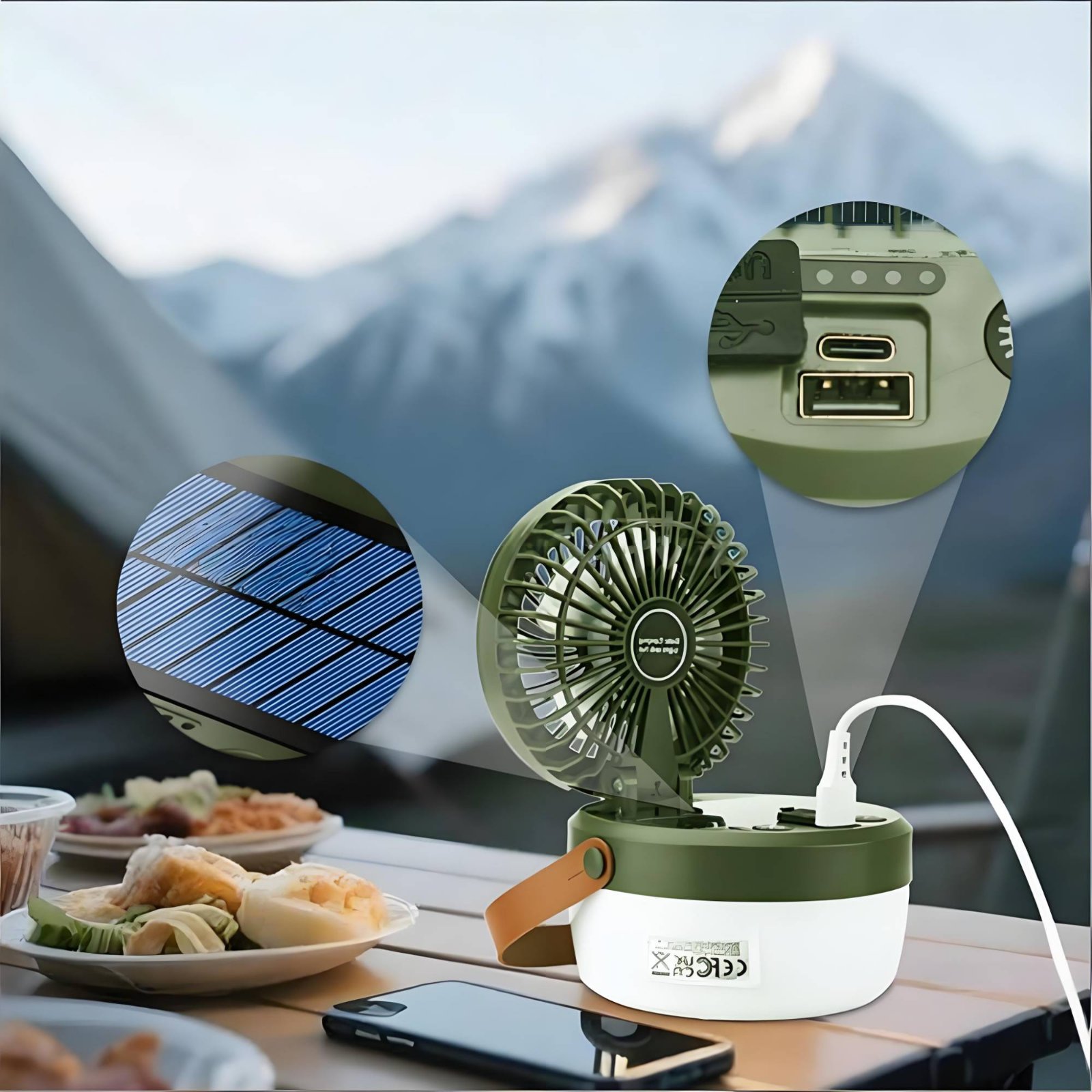 Solar Camping Fan Lantern Fold - Outdoor Camping Fans recensione e prezzo