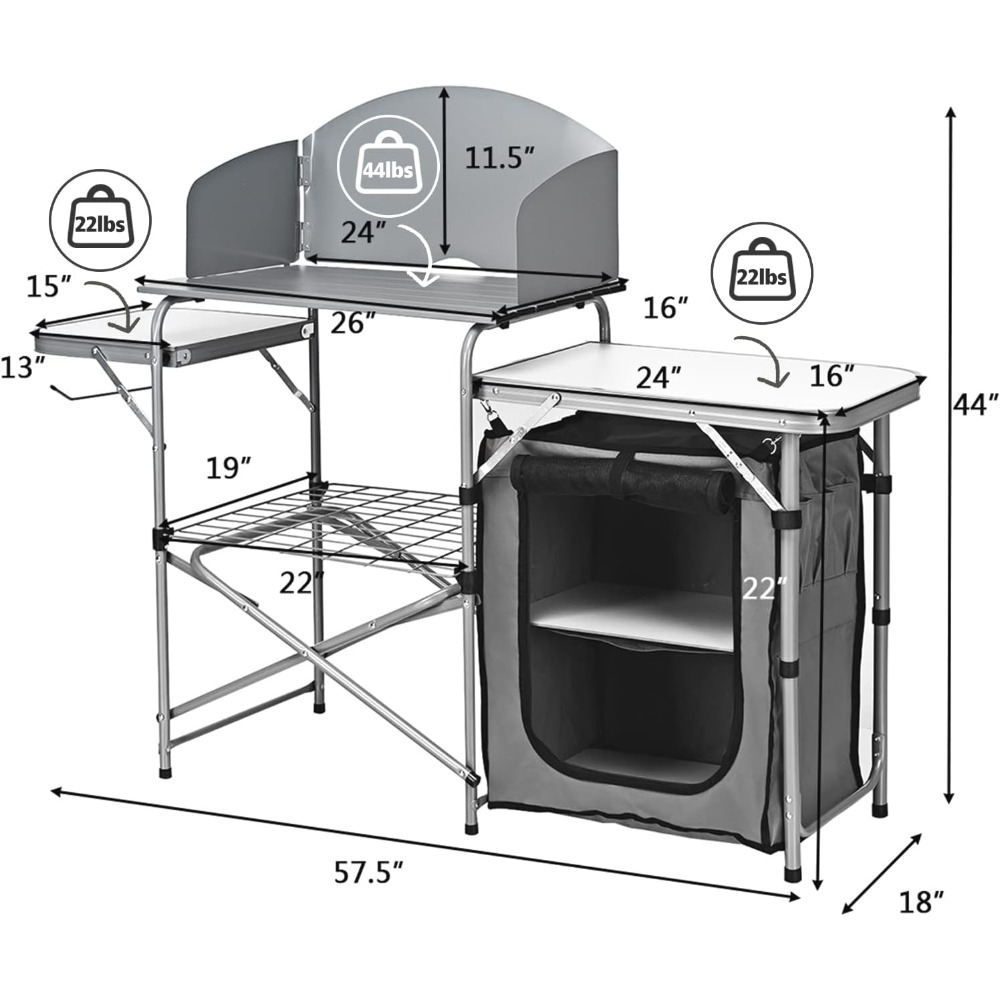 Folding Camping Kitchen Table, - Outdoor Camping Kitchen Setup recensione e prezzo