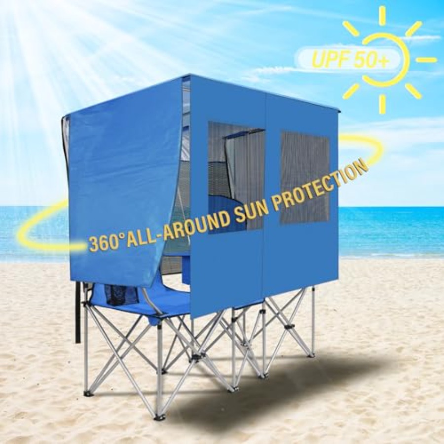 Double Camping Chair with Cano - Outdoor Camping Umbrella recensione e prezzo