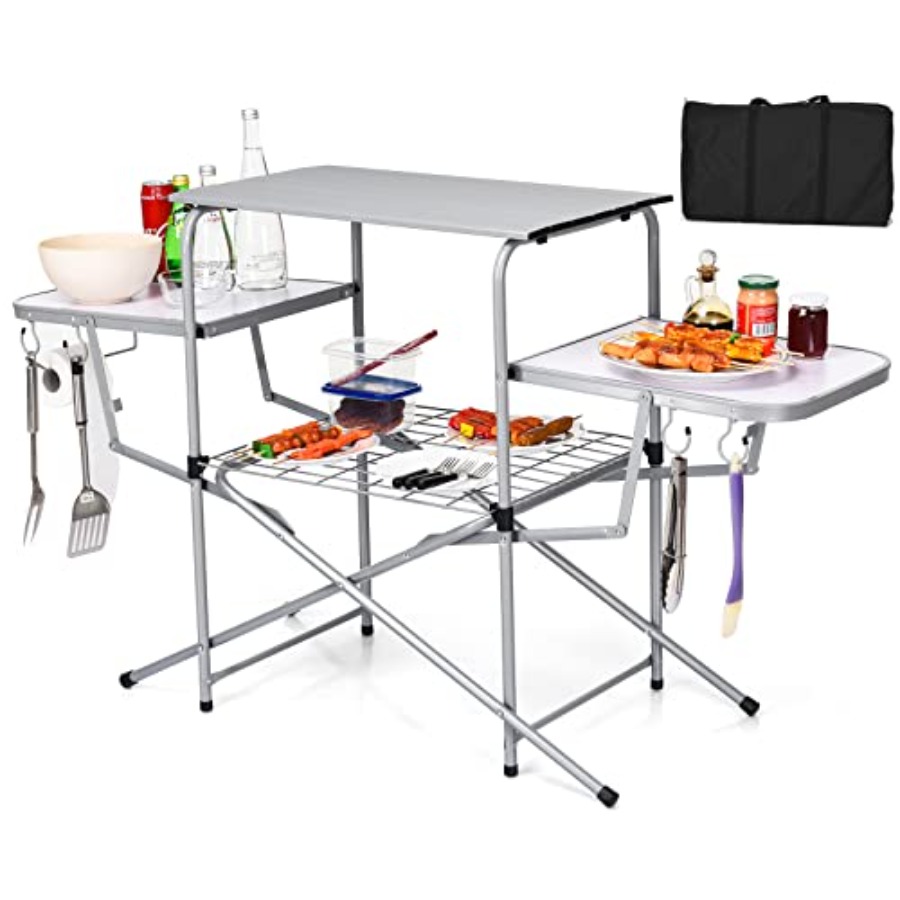 Folding Grill Table with 26''  - Outdoor Camping Kitchen Setup recensione e prezzo