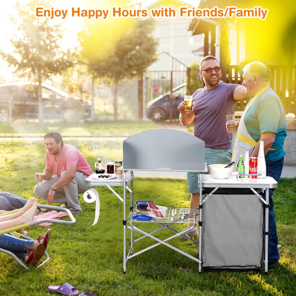 Folding Camping Kitchen Table, - Outdoor Camping Kitchen Setup recensione e prezzo