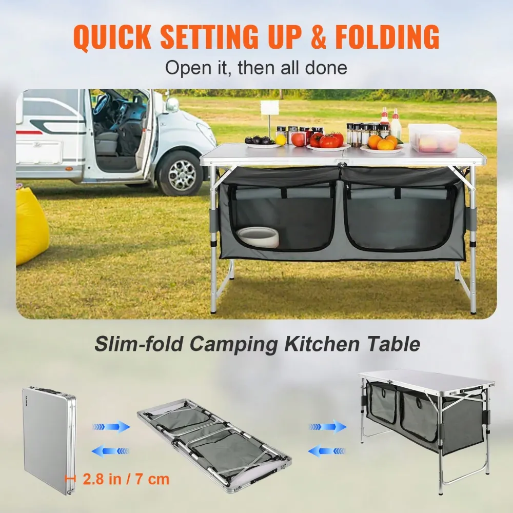 Kitchen Table, Quick SetUp Fol - Outdoor Camping Kitchen Setup recensione e prezzo
