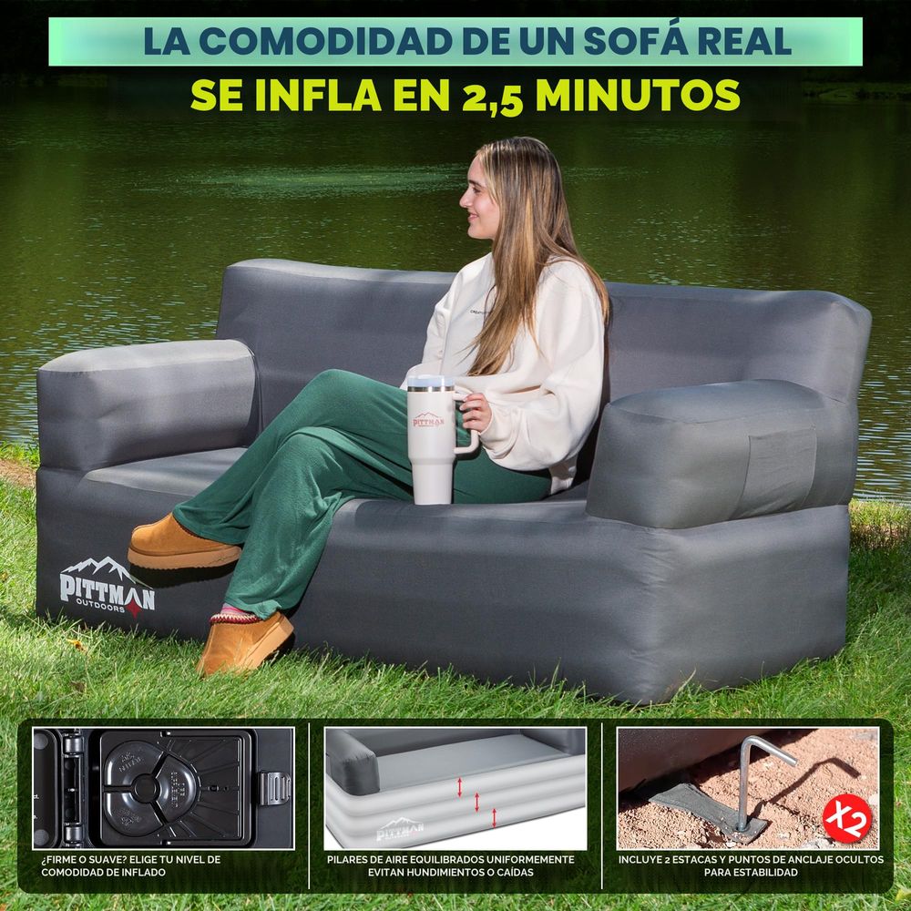 Inflatable sofa with integrate - Camping Outdoor Or Indoor recensione e prezzo