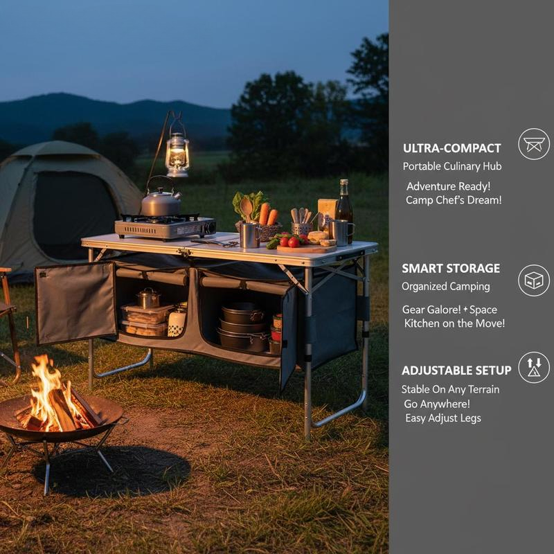 Camping Kitchen Table, Quick s - Outdoor Camping Kitchen Setup recensione e prezzo
