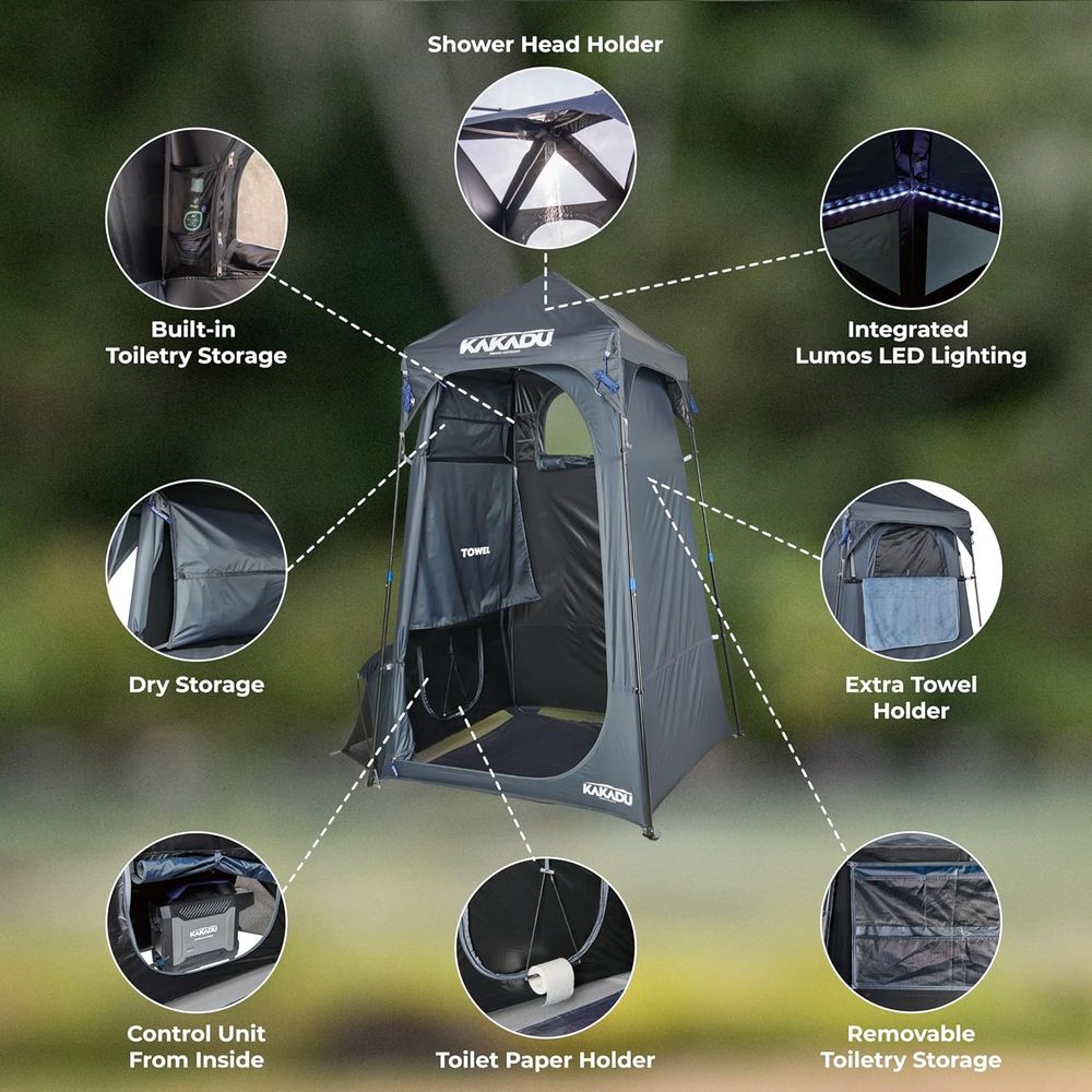 Portable Outdoor Shower Tent w - Outdoor Camping Toilet Tent recensione e prezzo