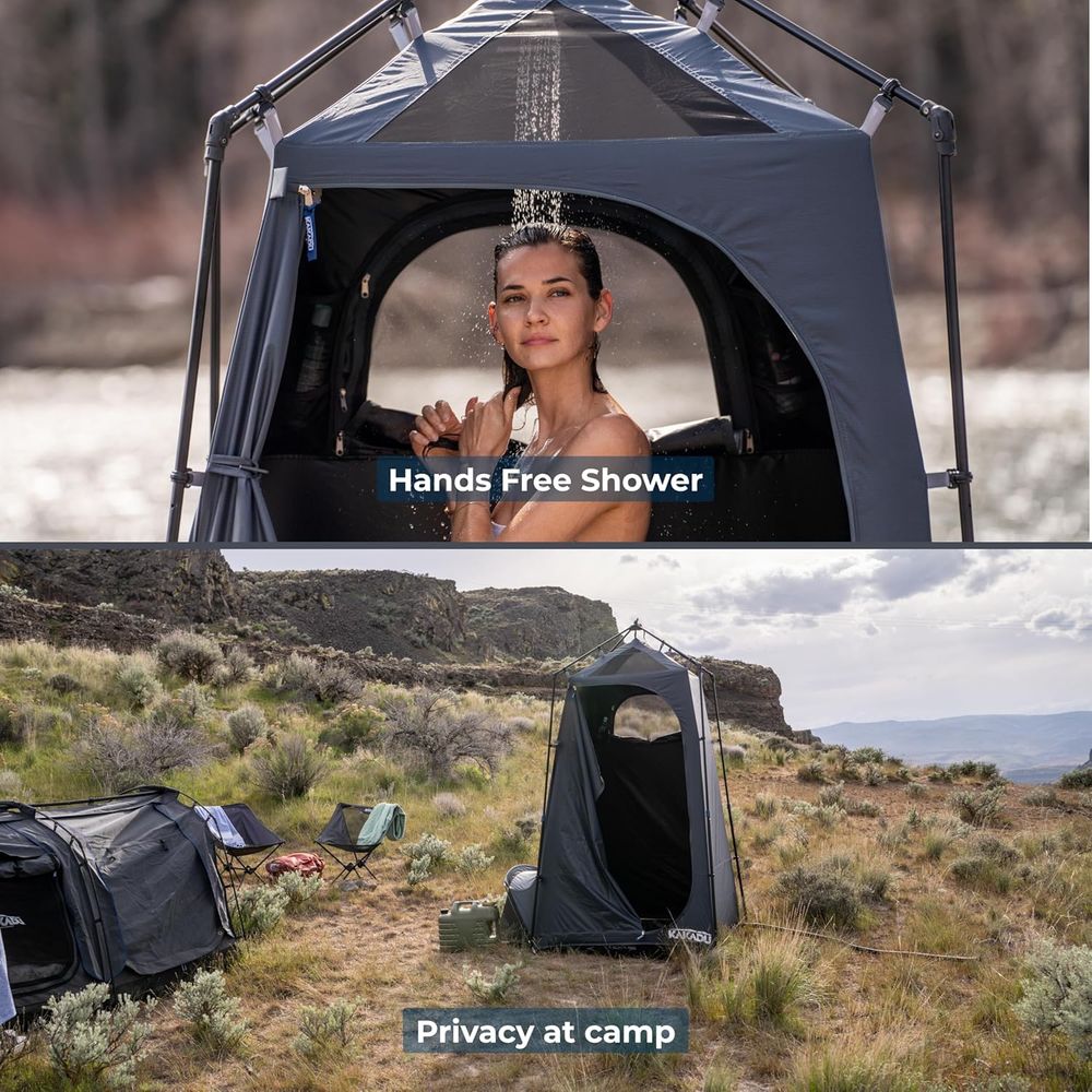 Portable Outdoor Shower Tent w - Outdoor Camping Toilet Tent recensione e prezzo