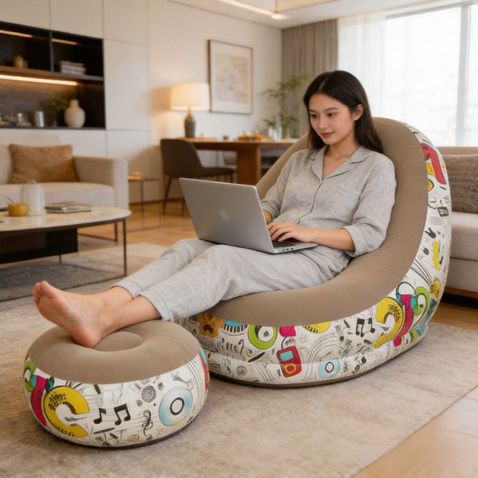 Modern Eco-flocked PVC Inflata - Outdoor Camping Recliner recensione e prezzo