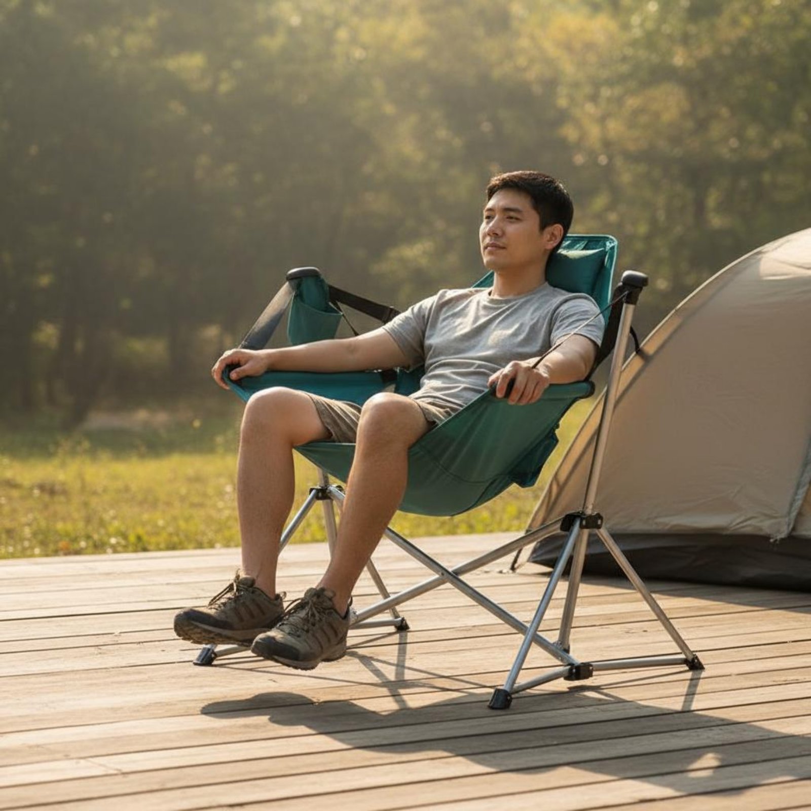 Folding Rocking Chair Foldable - Outdoor Camping Recliner recensione e prezzo