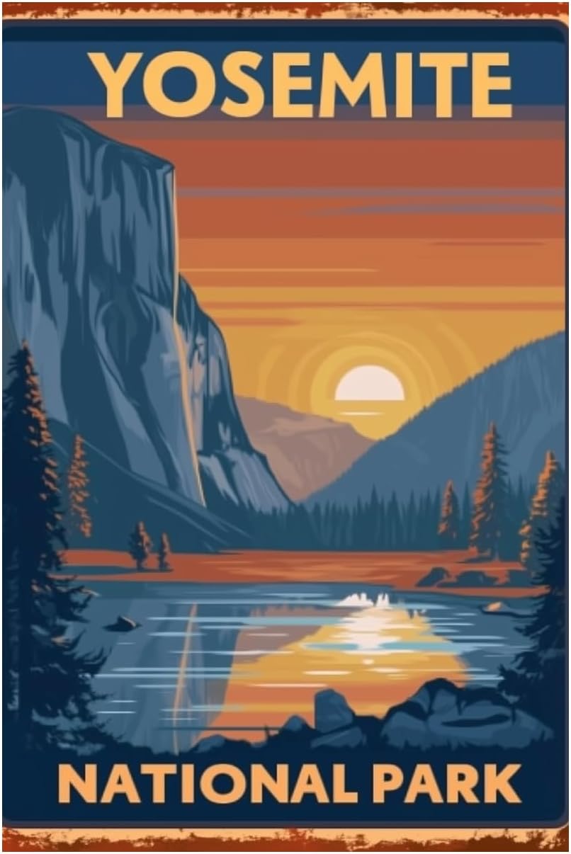 Hiking-Camping Metal-Sign Wall - Outdoor Camping Yosemite recensione e prezzo