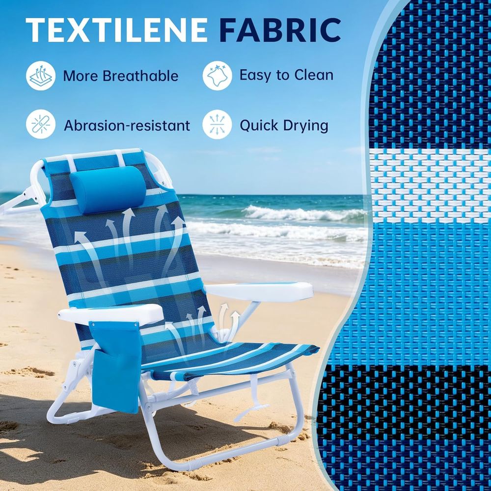2-Piece Reclining Beach Chairs - Outdoor Camping Recliner recensione e prezzo