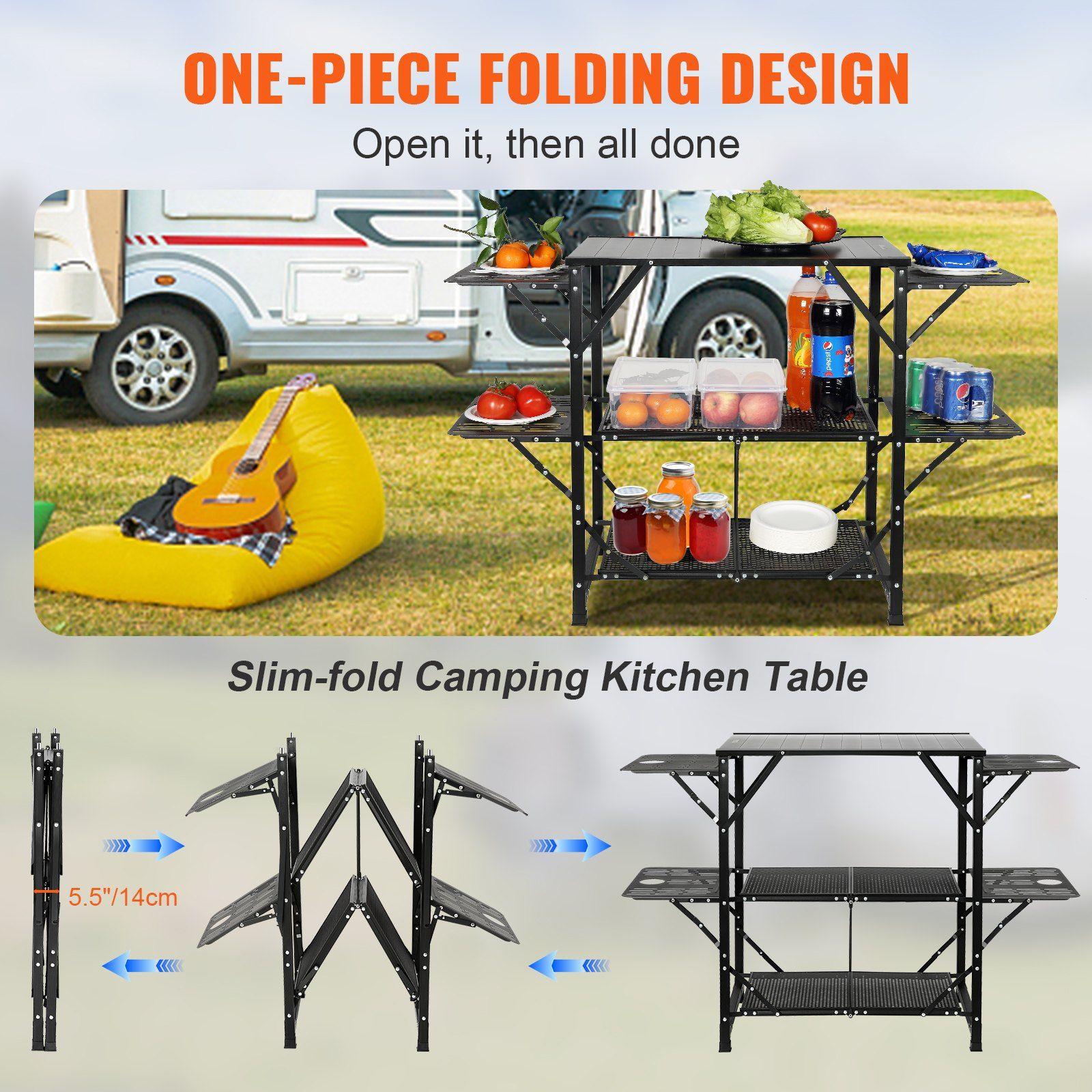 All-in-one 49.6in Aluminum Cam - Outdoor Camping Kitchen Setup recensione e prezzo